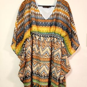 Winged aztec pattern women's dress XL